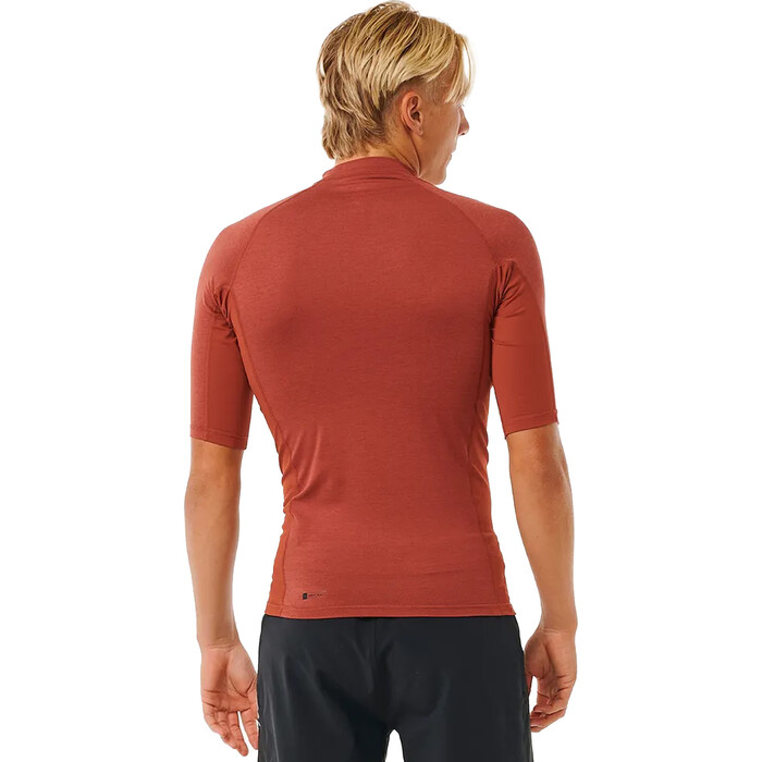 2024 Rip Curl Mens Dawn Patrol Performance UPF Short Sleeve Rash Vest 14BMRV - Red Marle